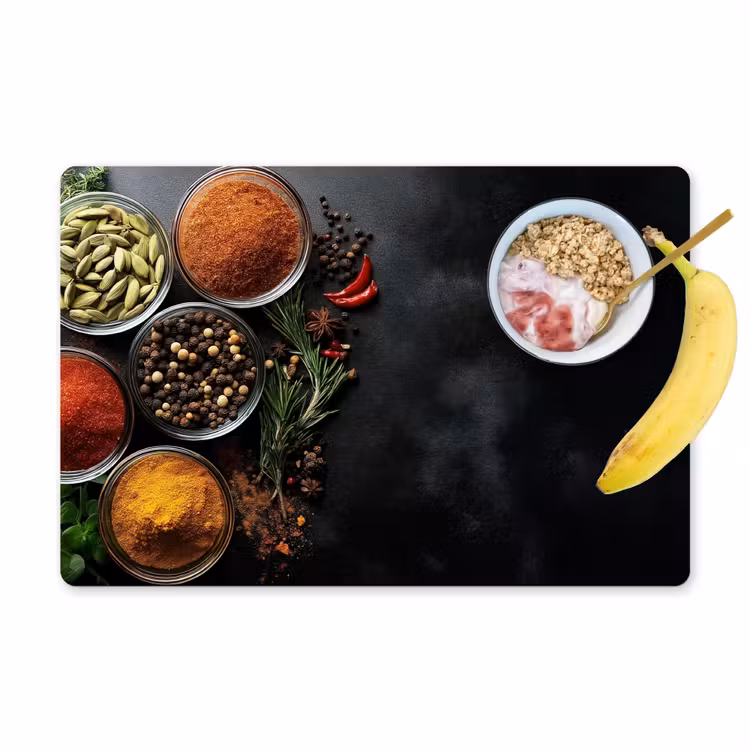 Placemat - 6 stuks - Glazen - Bakjes - Blaadjes - Kruiden — 1