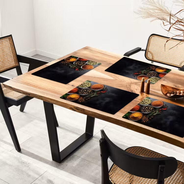 Placemat - 6 stuks - Glazen - Bakjes - Blaadjes - Kruiden — 5