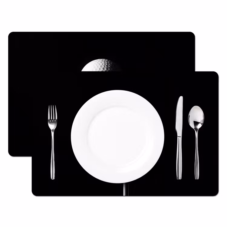 Placemat - 6 stuks - Golfbal - Minimalistisch - Wit — 2