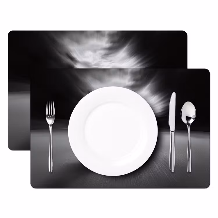 Placemat - 6 stuks - Golfbal - Wazig - Zwart — 2