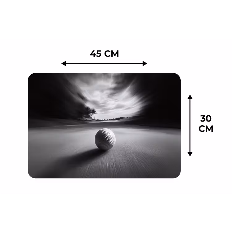 Placemat - 6 stuks - Golfbal - Wazig - Zwart — 3
