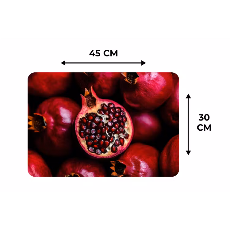 Placemat - 6 stuks - Granaatappel - Rood - Fruit — 3