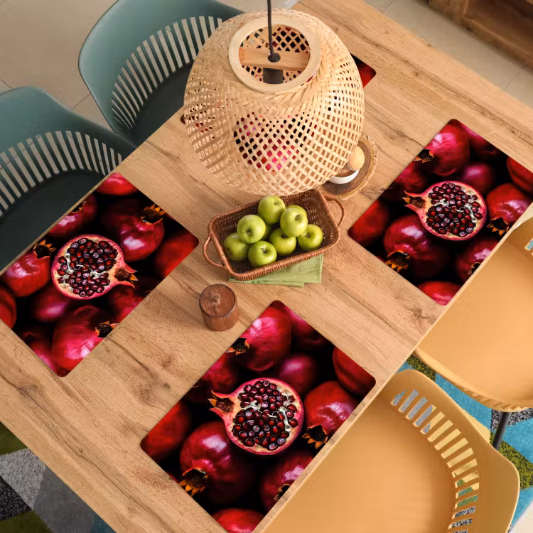 Placemat - 6 stuks - Granaatappel - Rood - Fruit — 6