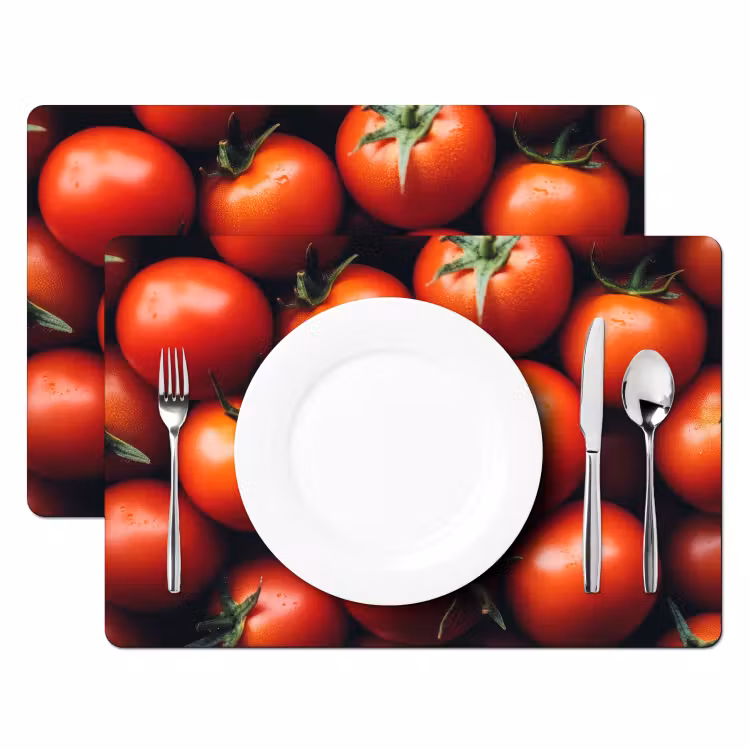 Placemat - 6 stuks - Groente - Rood - Tomaten — 2
