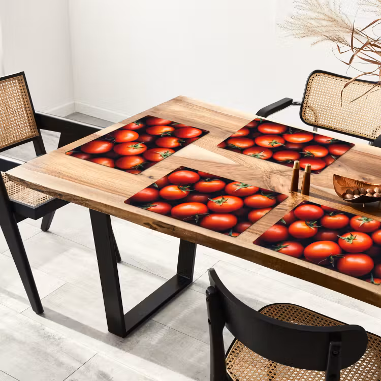 Placemat - 6 stuks - Groente - Rood - Tomaten — 5