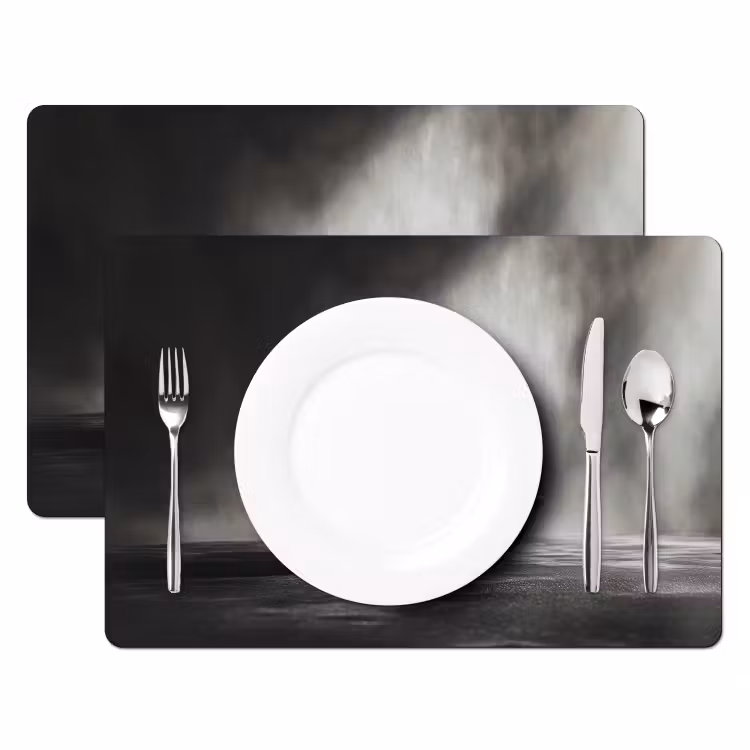 Placemat - 6 stuks - Halter - Gewichten - Zwart — 2