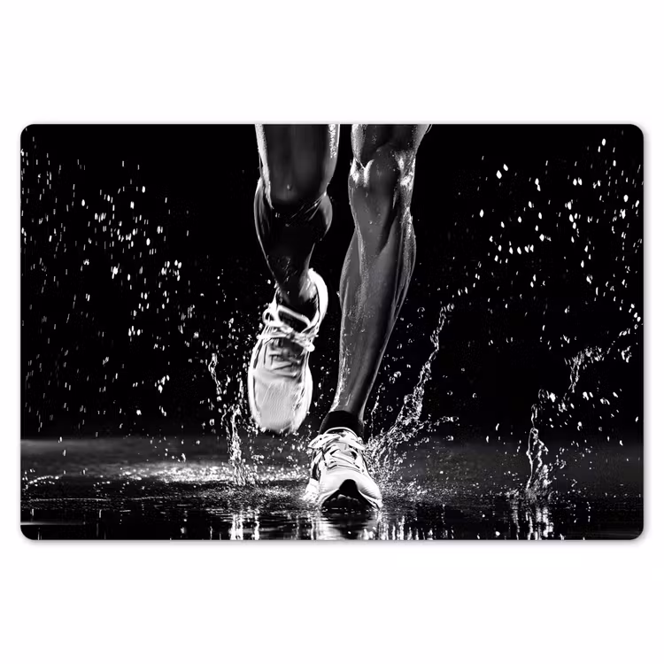 Placemat - 6 stuks - Hardloopschoenen - Rennen - Druppels - Zwart — 7