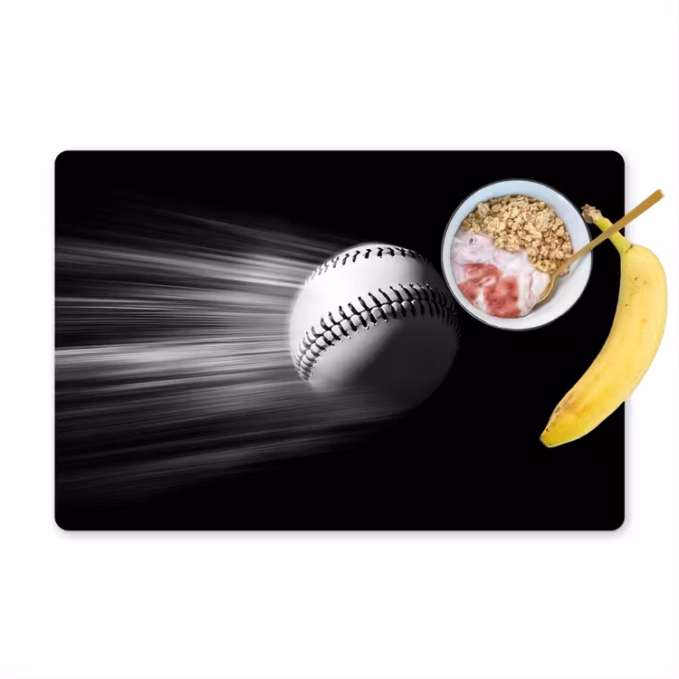 Placemat - 6 stuks - Honkbal - Wit - Vliegt — 1