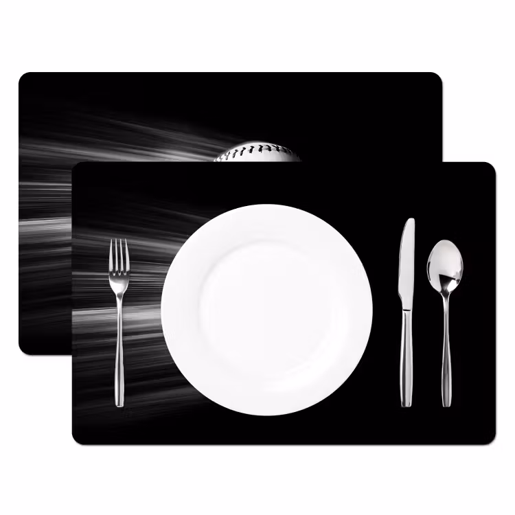 Placemat - 6 stuks - Honkbal - Wit - Vliegt — 2