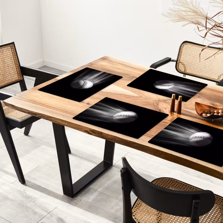 Placemat - 6 stuks - Honkbal - Wit - Vliegt — 5