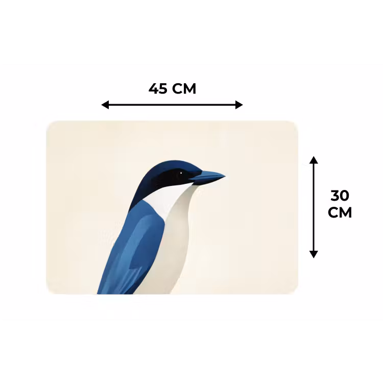 Placemat - 6 stuks - Illustratie - Blauw - Vogel — 3