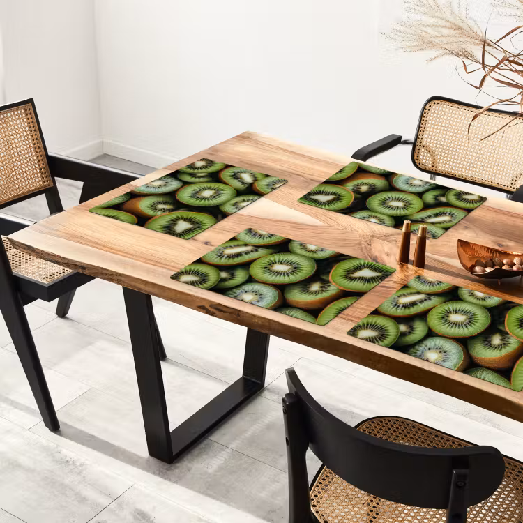 Placemat - 6 stuks - Kiwi - Fruit - Groen — 5
