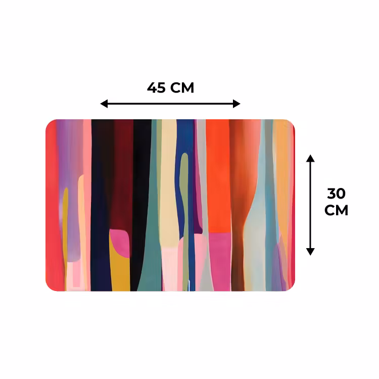 Placemat - 6 stuks - Kleurbanen - Verticaal - Kleurrijk — 3