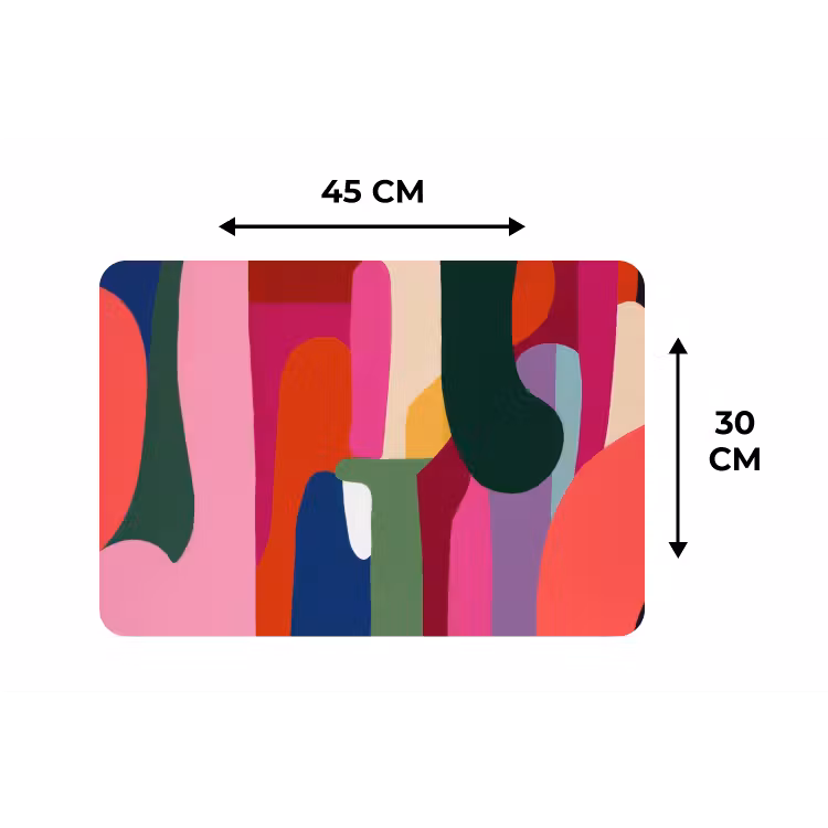 Placemat - 6 stuks - Kleurvakken - Recht - Rond - Abstract — 3