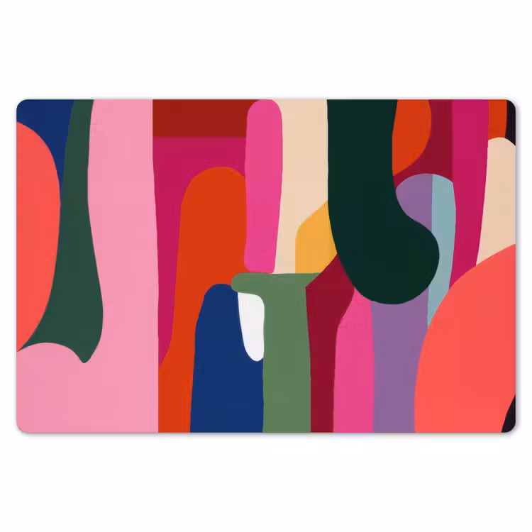 Placemat - 6 stuks - Kleurvakken - Recht - Rond - Abstract — 7