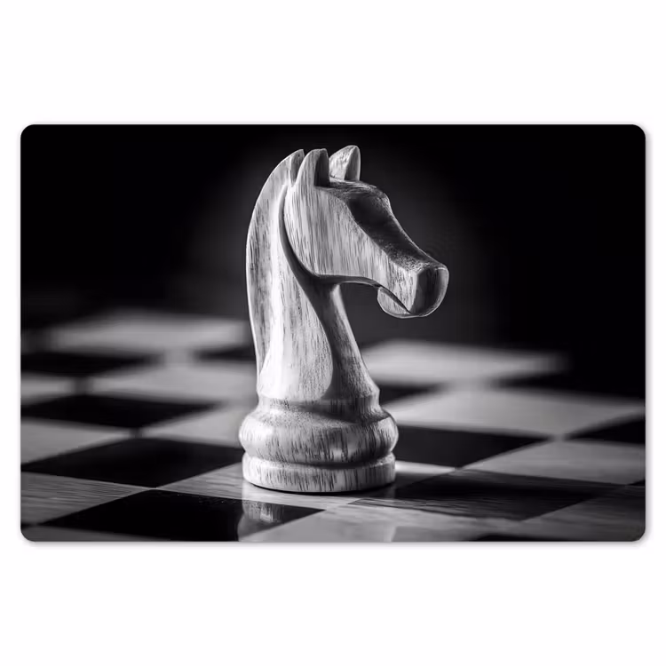 Placemat - 6 stuks - Paard - Hout - Schaalbord - Zwart — 7