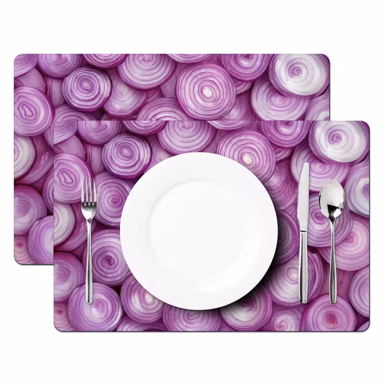 Placemat - 6 stuks - Paars - Uien - Close up — 2