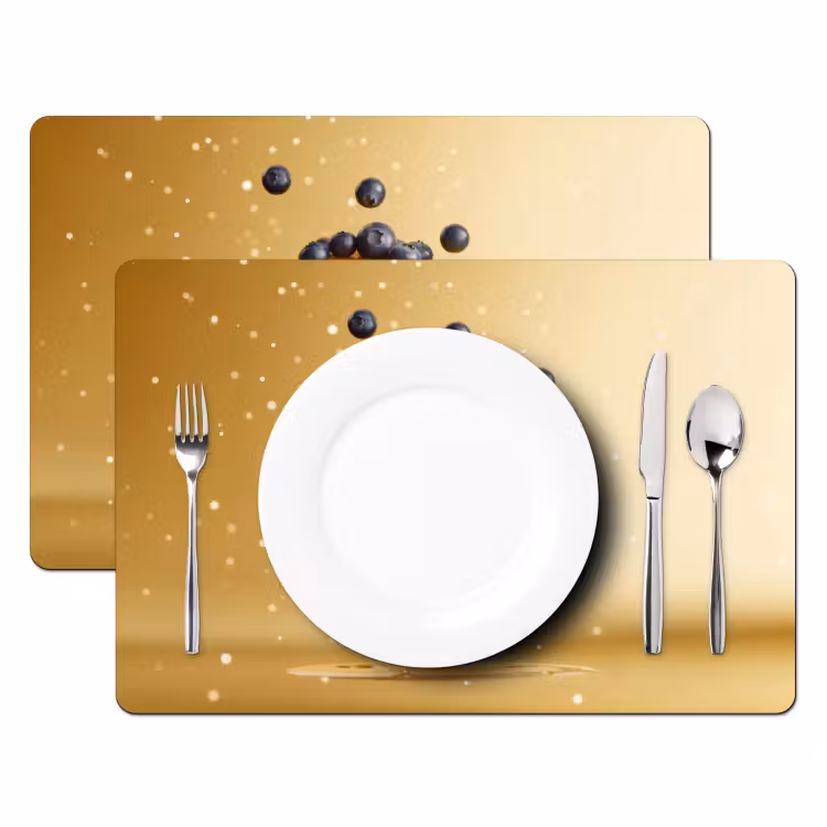 Placemat - 6 stuks - Pannenkoeken - Eten - Honing - Geel — 2