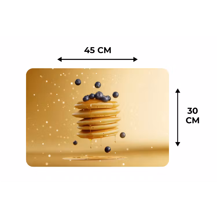 Placemat - 6 stuks - Pannenkoeken - Eten - Honing - Geel — 3