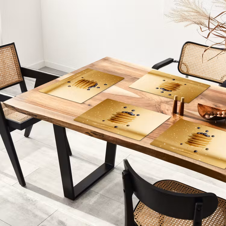 Placemat - 6 stuks - Pannenkoeken - Eten - Honing - Geel — 5