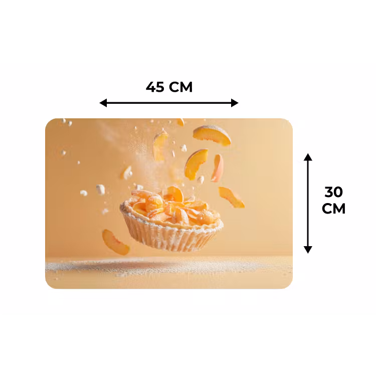 Placemat - 6 stuks - Peach - Eten - Taart - Oranje — 3