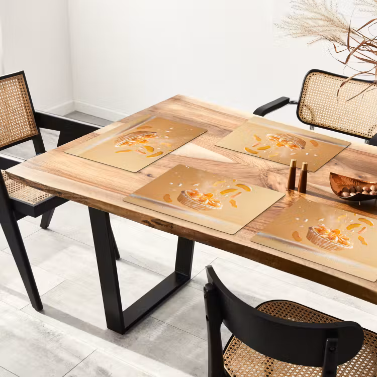 Placemat - 6 stuks - Peach - Eten - Taart - Oranje — 5
