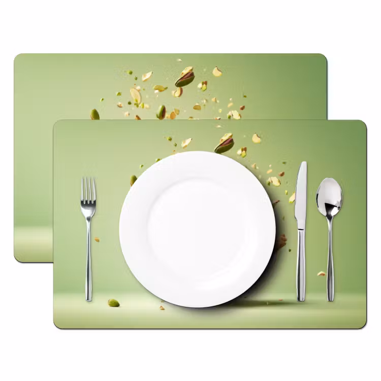 Placemat - 6 stuks - Pistache - Taart - Noten - Eten — 2