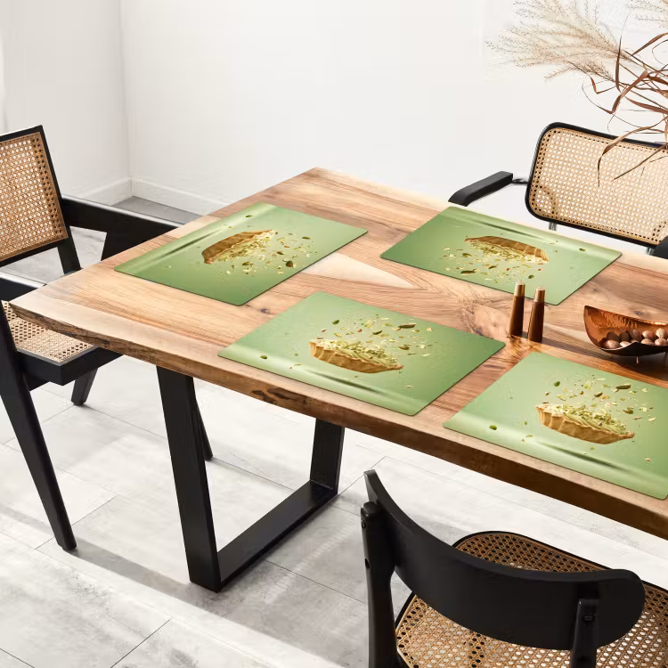 Placemat - 6 stuks - Pistache - Taart - Noten - Eten — 5