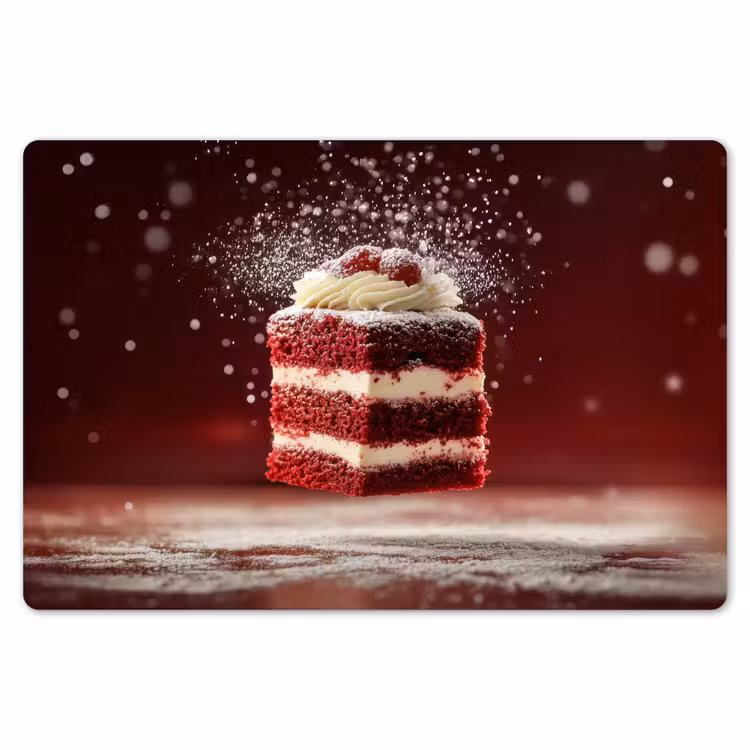 Placemat - 6 stuks - Rode - Velvet - Taart - Eten — 7