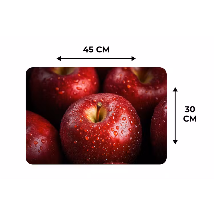 Placemat - 6 stuks - Rood - Appels - Fruit — 3