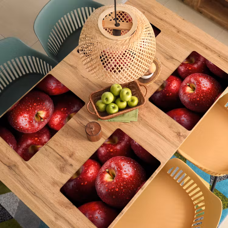 Placemat - 6 stuks - Rood - Appels - Fruit — 6
