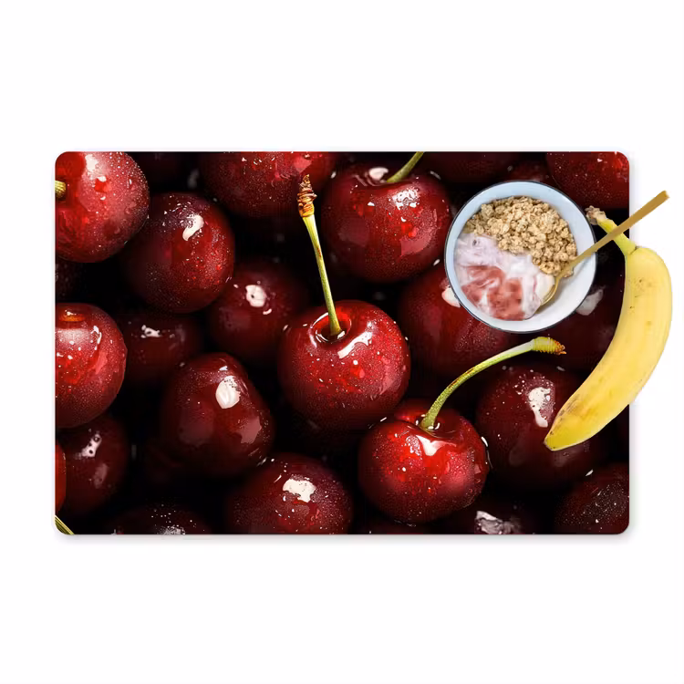 Placemat - 6 stuks - Rood - Fruit - Kersen — 1