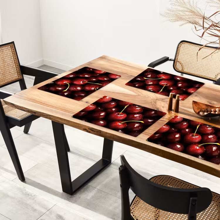 Placemat - 6 stuks - Rood - Fruit - Kersen — 5