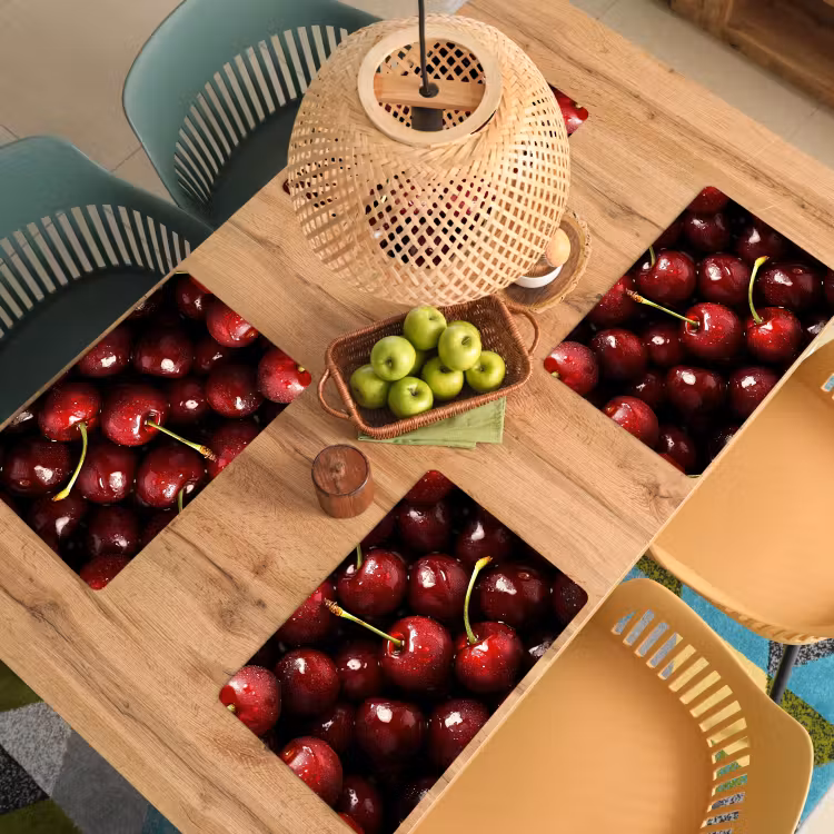 Placemat - 6 stuks - Rood - Fruit - Kersen — 6