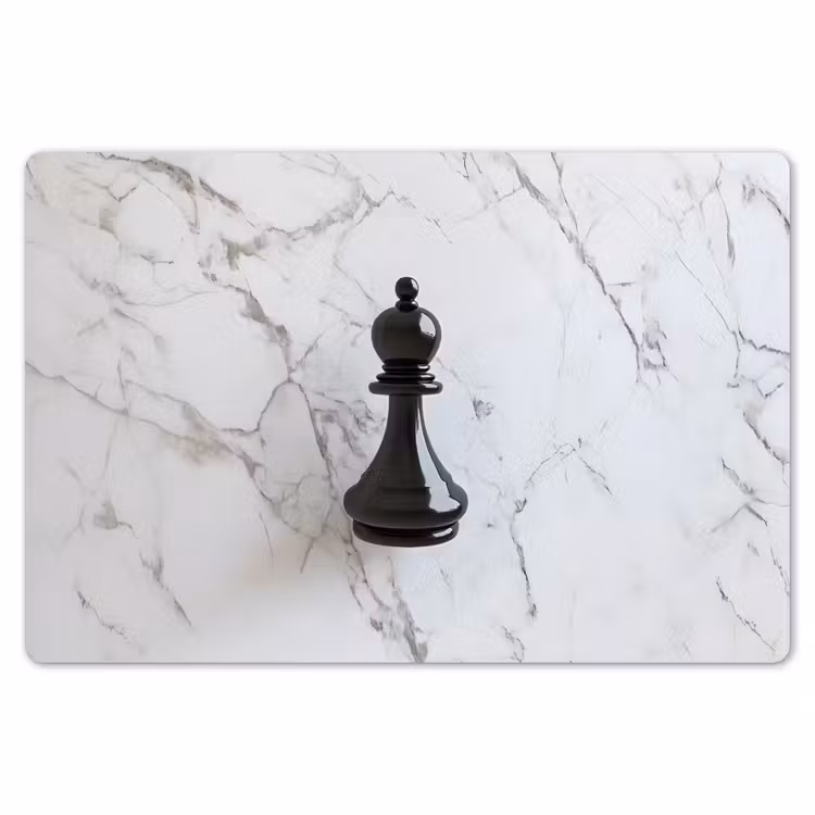 Placemat - 6 stuks - Schaakstuk - Loper - Zwart - Marmer — 7