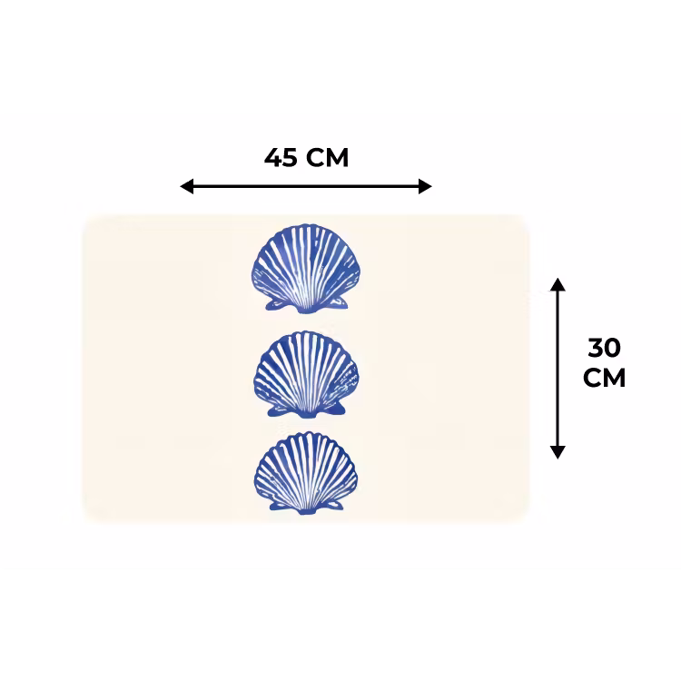 Placemat - 6 stuks - Schelpen - Blauw - Patroon — 3