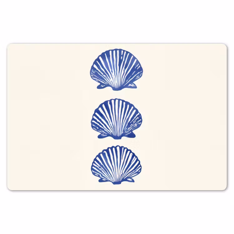 Placemat - 6 stuks - Schelpen - Blauw - Patroon — 7