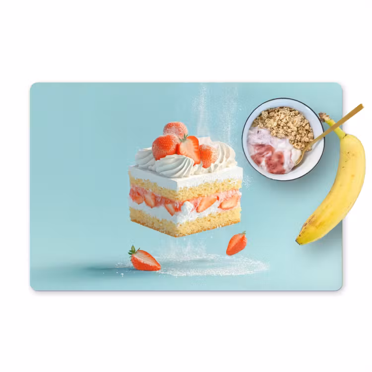Placemat - 6 stuks - Slagroom - Taart - Blauw - Eten — 1