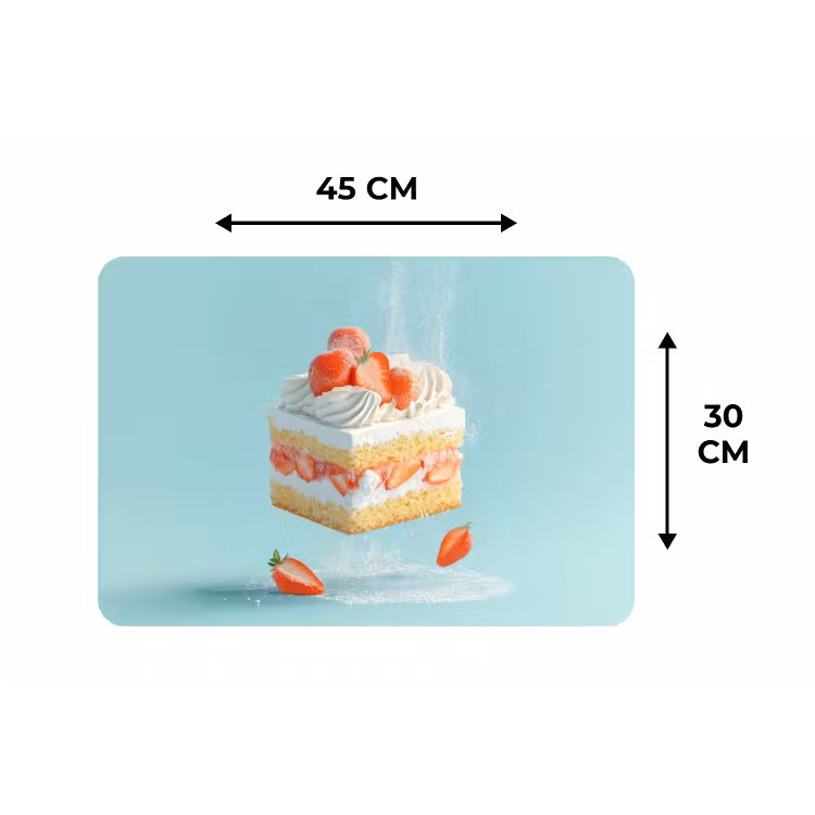 Placemat - 6 stuks - Slagroom - Taart - Blauw - Eten — 3