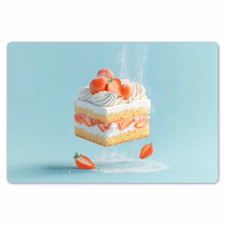Placemat - 6 stuks - Slagroom - Taart - Blauw - Eten — 7
