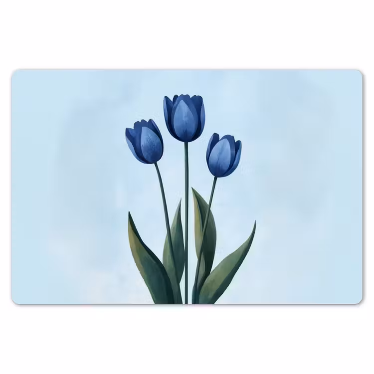 Placemat - 6 stuks - Tulpen - Blauw - Bladeren — 7