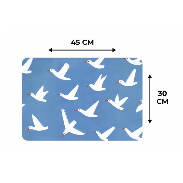 Placemat - 6 stuks - Vogels - Wit - Patroon — 3