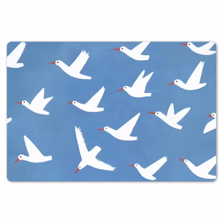 Placemat - 6 stuks - Vogels - Wit - Patroon — 7