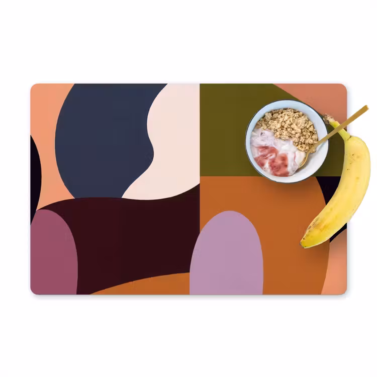 Placemat - 6 stuks - Vormen - Abstract - Kleuren - Vierkant — 1