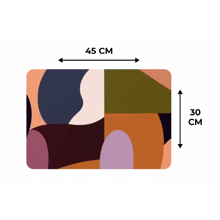 Placemat - 6 stuks - Vormen - Abstract - Kleuren - Vierkant — 3