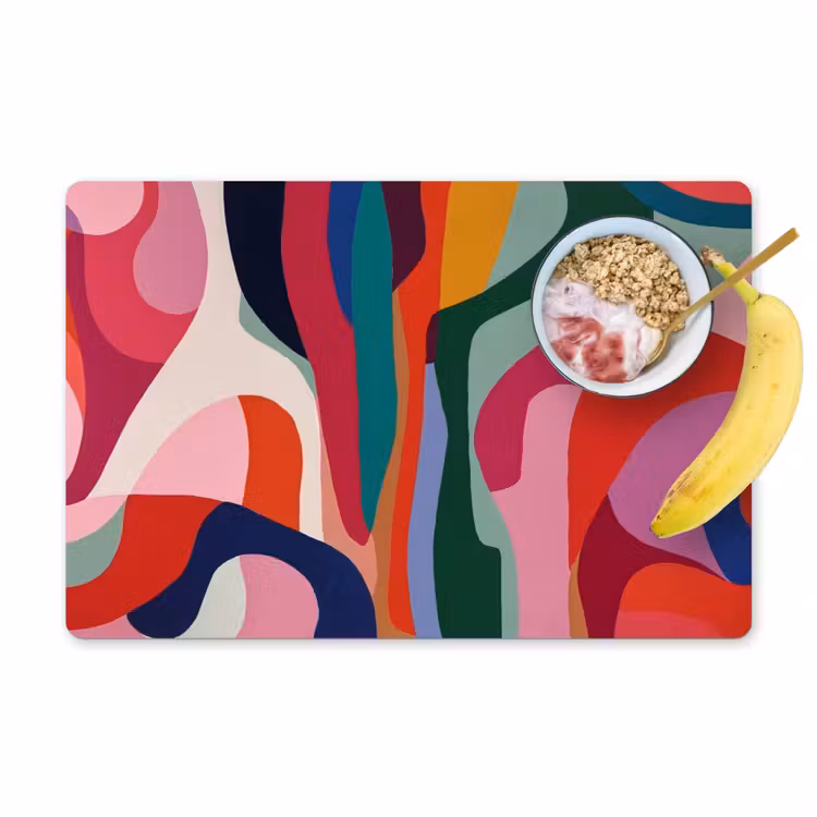 Placemat - 6 stuks - Vormen - Bochten - Kleurrijk - Abstract — 1