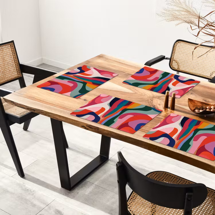 Placemat - 6 stuks - Vormen - Bochten - Kleurrijk - Abstract — 5