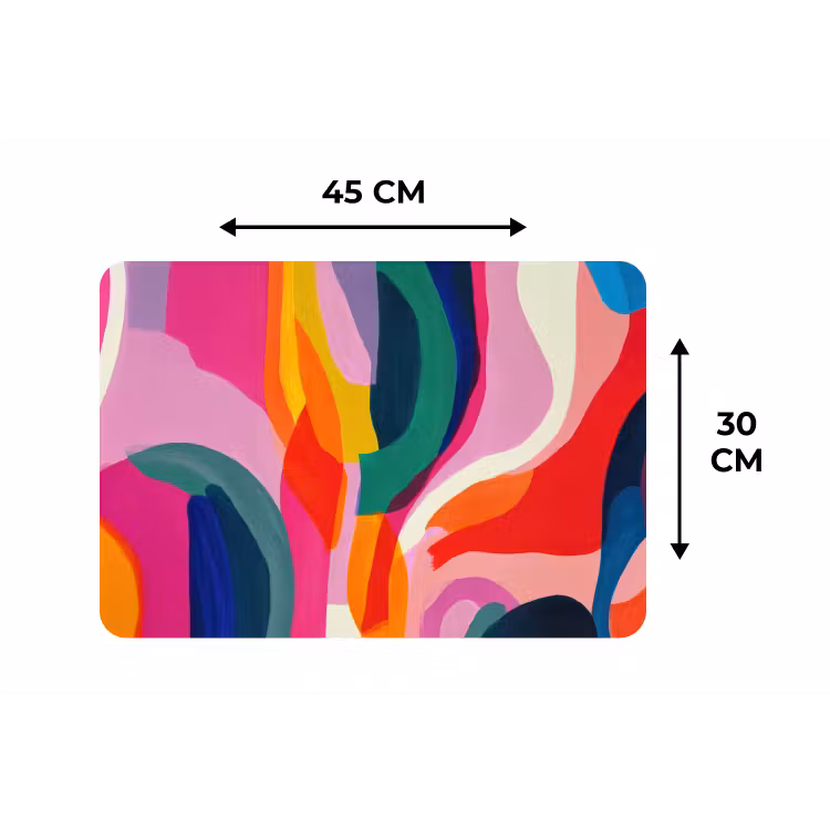 Placemat - 6 stuks - Vormen - Golvend - Abstract - Felroze — 3
