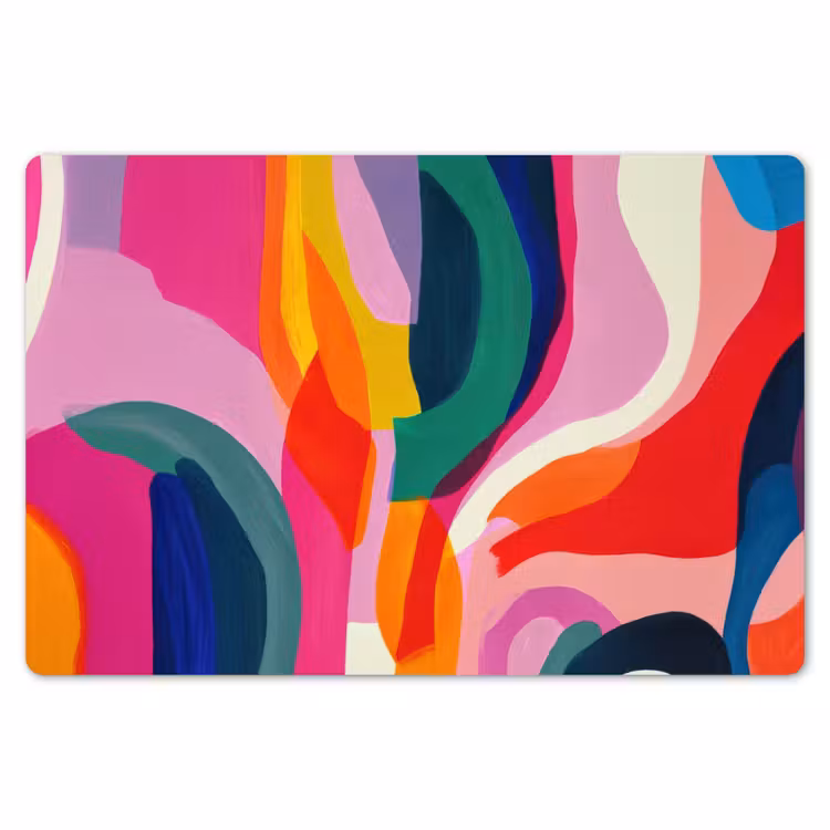 Placemat - 6 stuks - Vormen - Golvend - Abstract - Felroze — 7