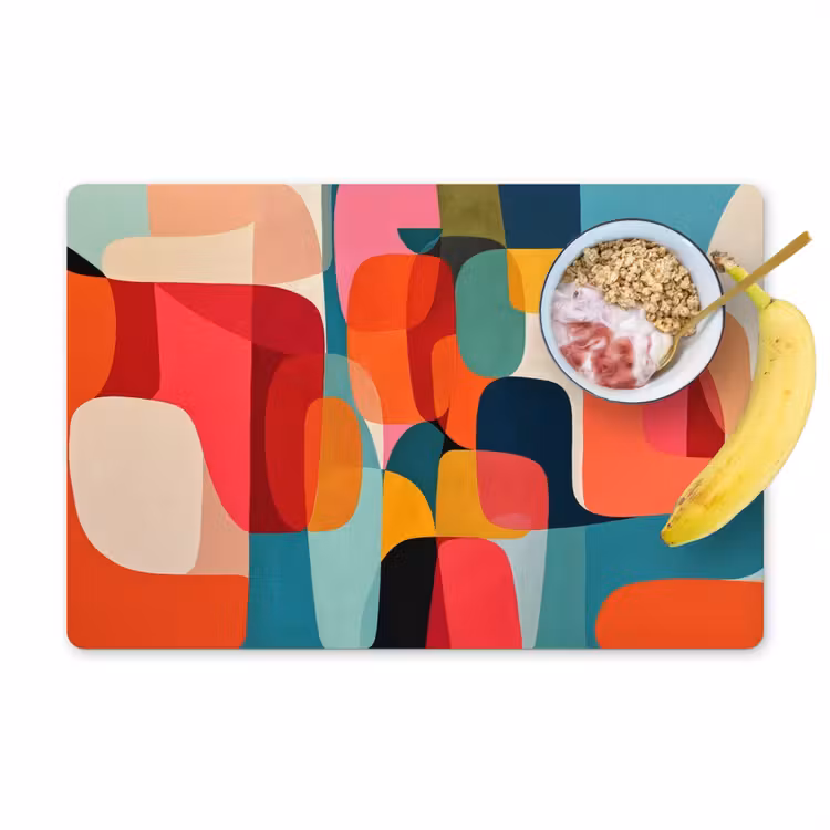 Placemat - 6 stuks - Vormen - Kleurrijk - Abstract - Vlakken — 1